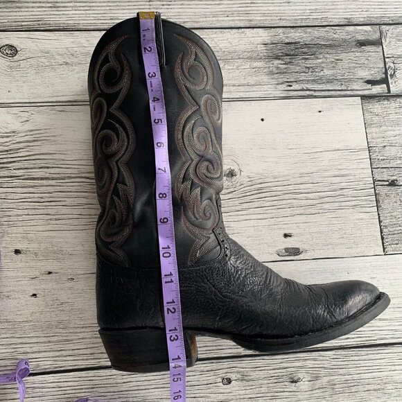Vintage 90s WM. Moorby Black Leather Western Cowboy Boots - Picture 13 of 15